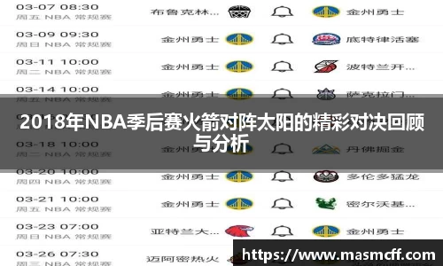 2018年NBA季后赛火箭对阵太阳的精彩对决回顾与分析